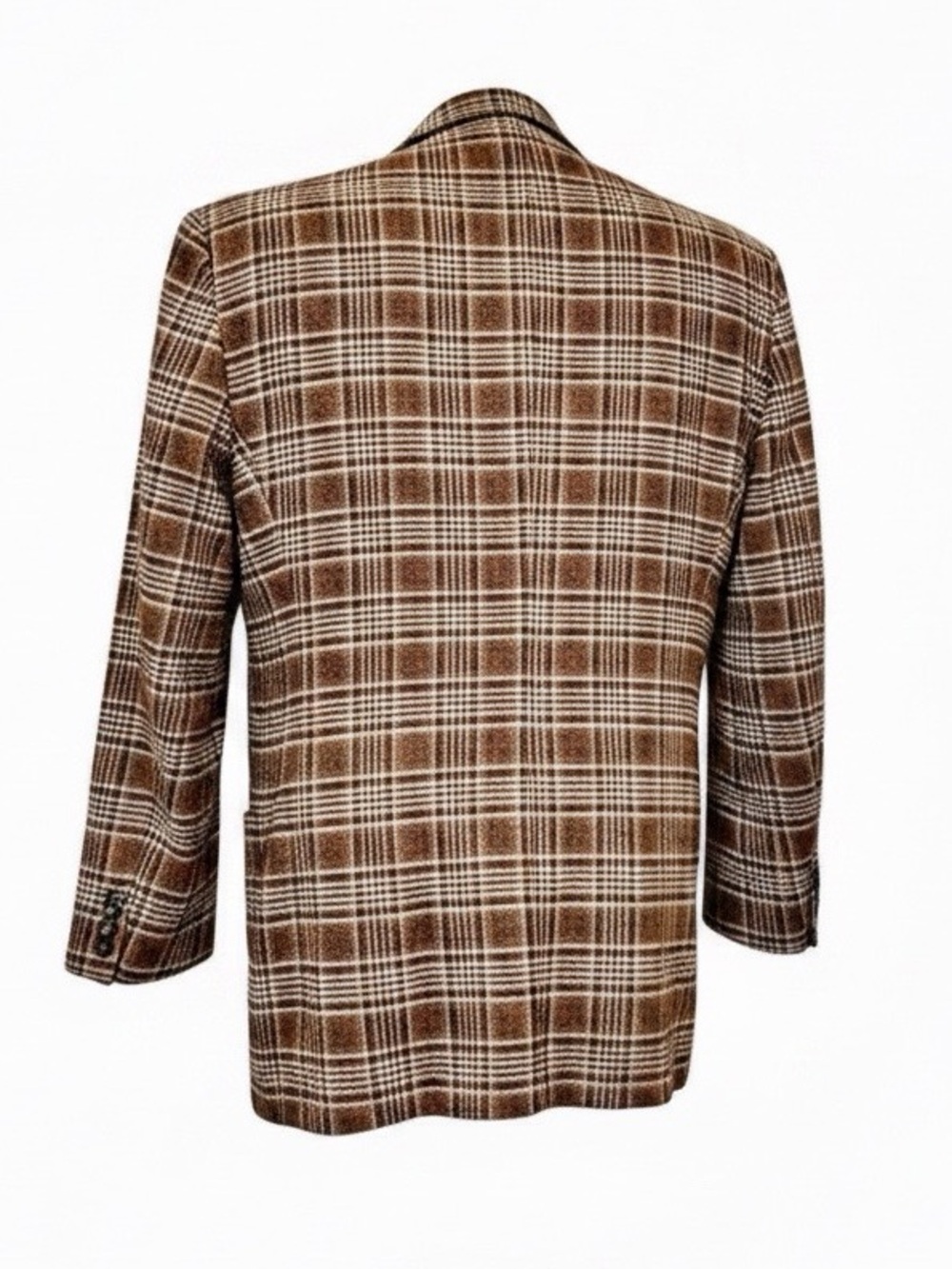 Joseph Abboud 100% Wool Brown Plaid Blazer | 40R | Classic Tailored Sport Coat - Picture 4 of 11